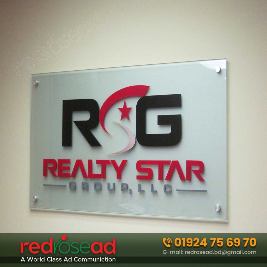 All Types of Glass Name Plate Price in Bangladesh