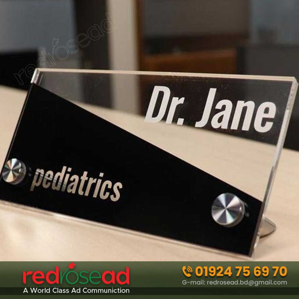 All Types of Glass Name Plate Price in Bangladesh
