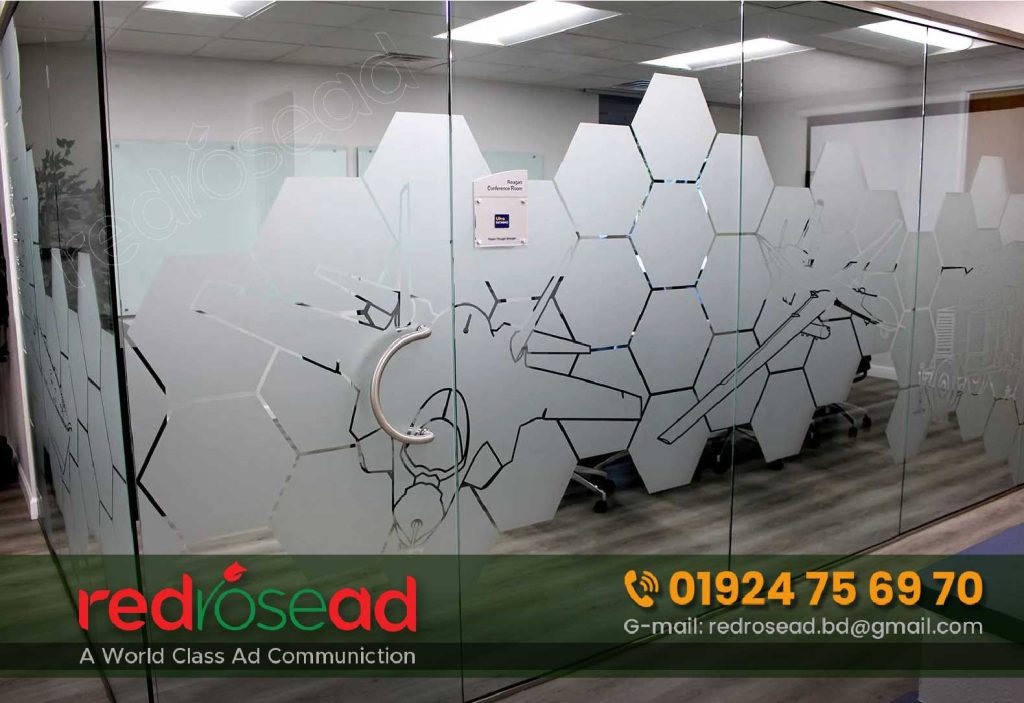 Frosted Cutting Window glass sticker Design and Print in Mirpur